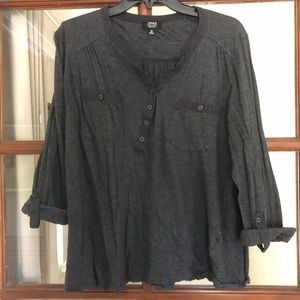 Jones New York Grey Henley 1X
